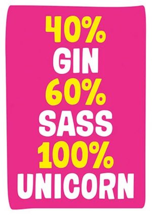 Gin Sass Unicorn Greeting Card