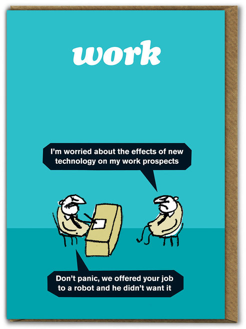 Work Robot Modern Toss Card