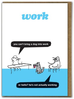 Dog At Work Modern toss Card