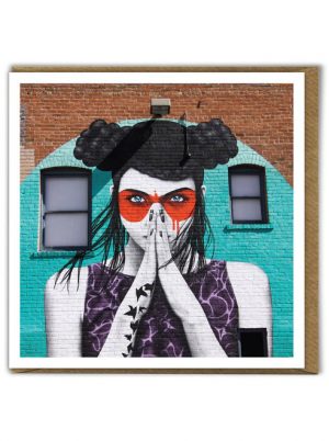Masked Street Art Graffiti Card