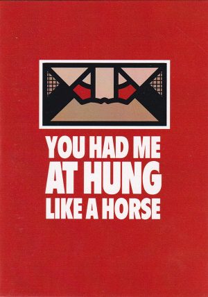 Hung Like Horse greeting card