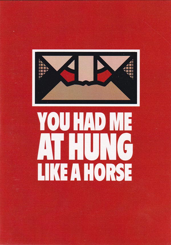 Hung Like Horse greeting card