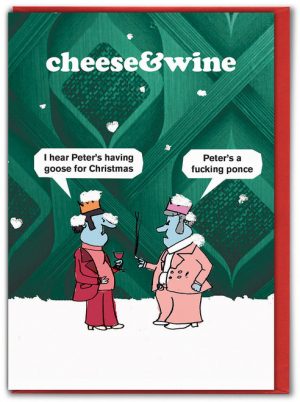 Cheese Wine Goose xmas card