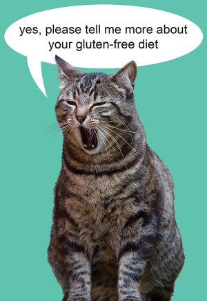 gluten free diet cat lovers card