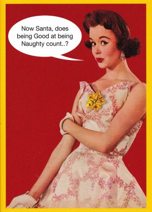 good being naughty christmas card