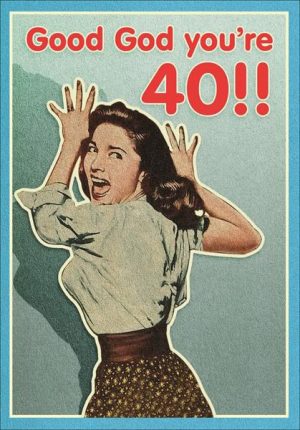 good god 40th birthday card