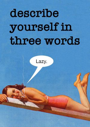lazy joke blank greeting card