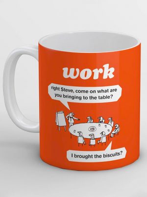 modern toss Work Biscuits Mug