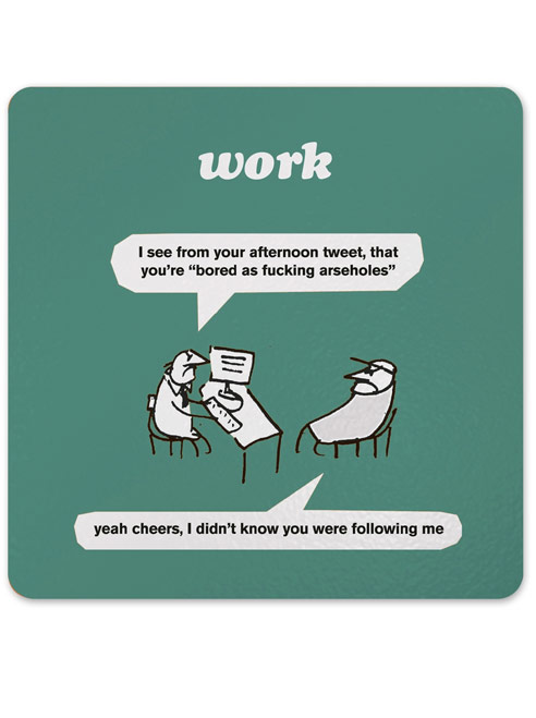 modern toss bored as arseholes coaster