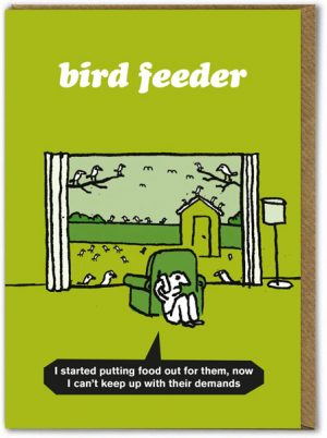 modern toss card bird feeder