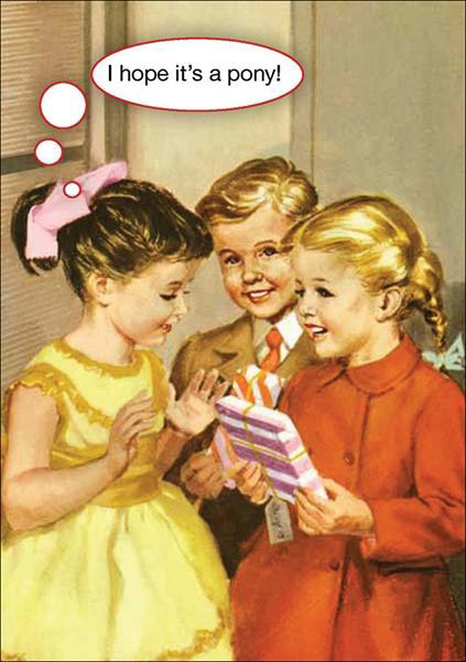 pony greeting card birthday gift