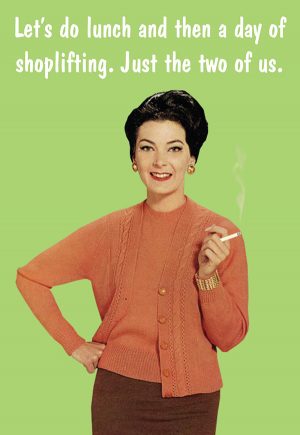 shoplifting humor greeting card