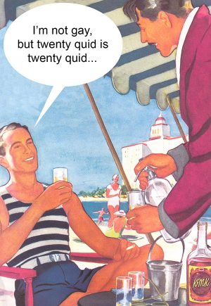 twenty quid gay funny card