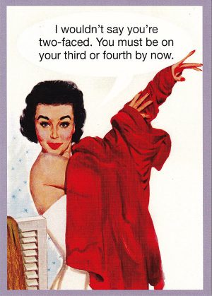two faced kmk greetings card