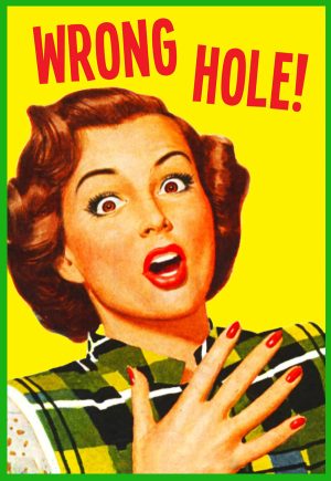 wrong hole kmk greeting card